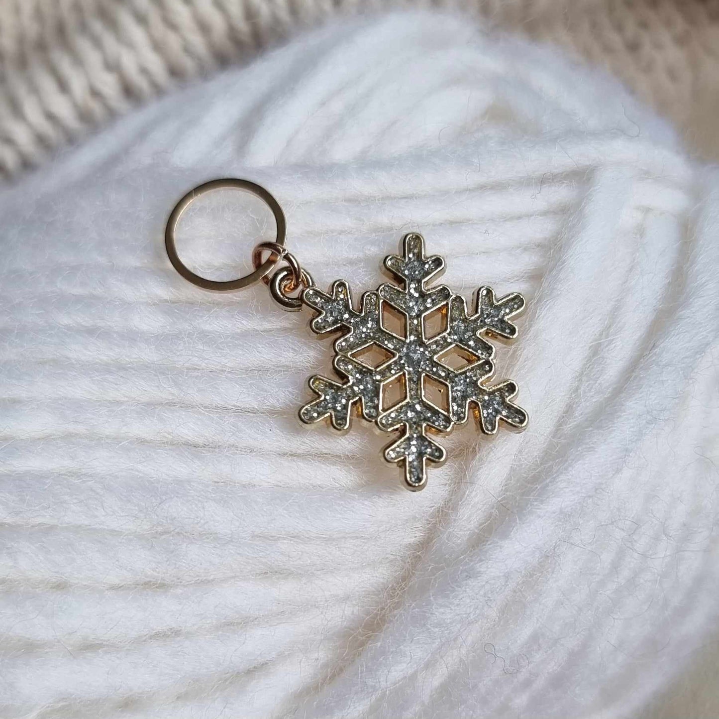 (VINTERNYHET) Snøkrystall med glitter - Maskemarkør