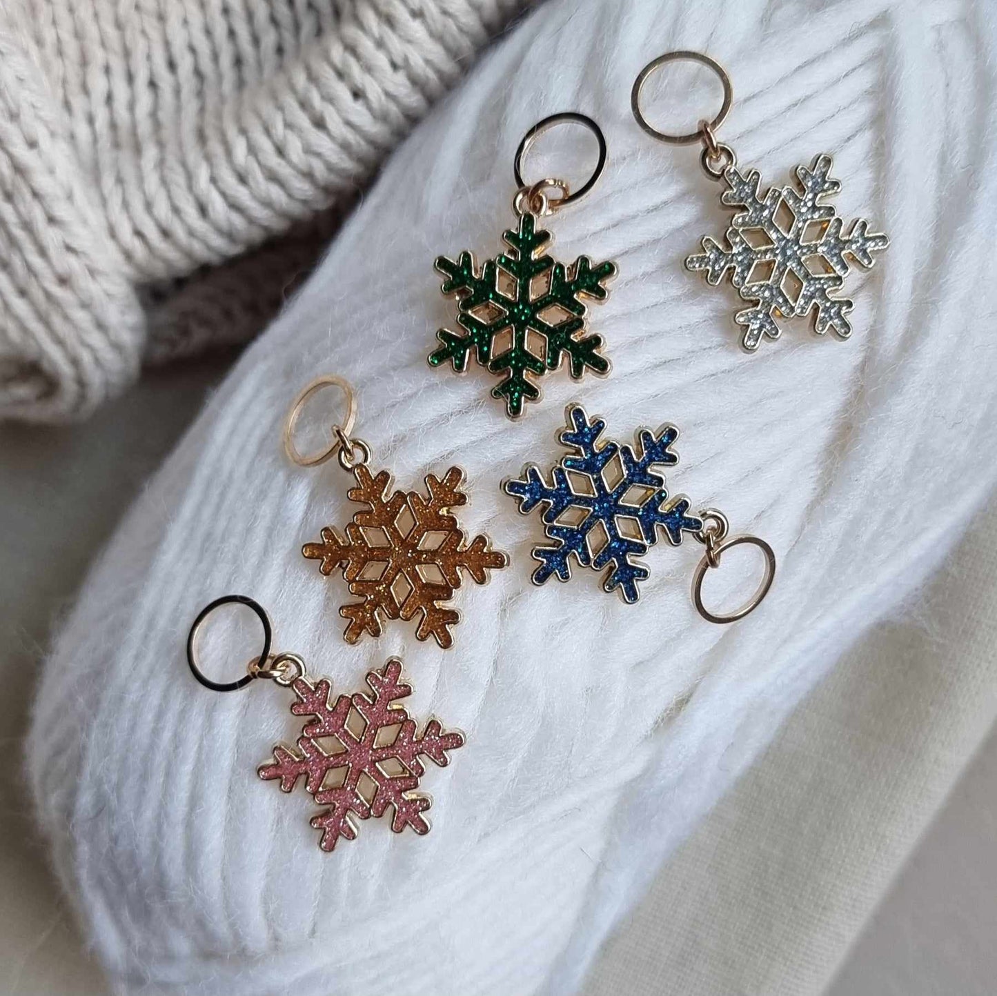 Snøkrystall med glitter - Maskemarkør