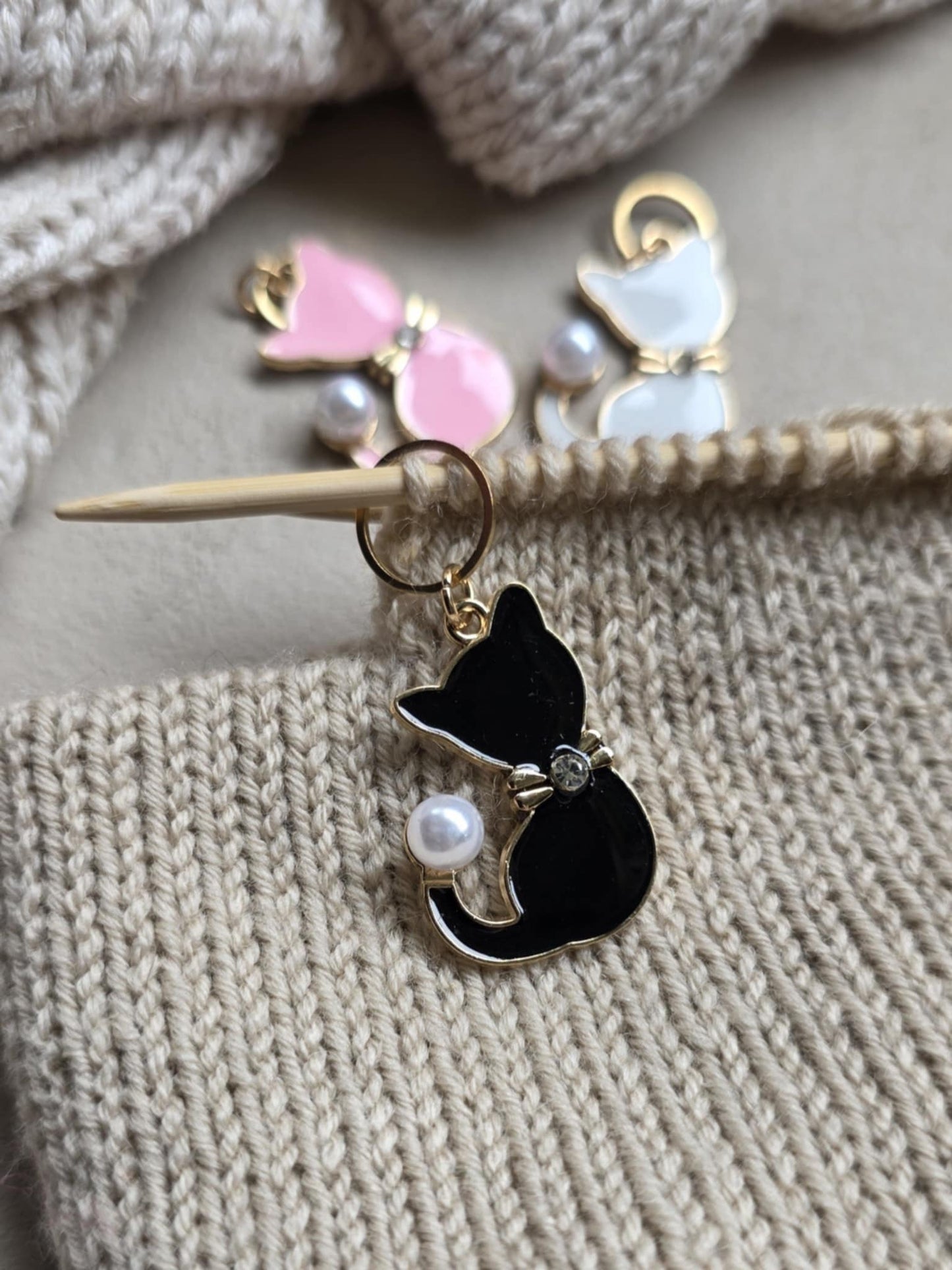 (UKENS PRODUKT) Katt med perle og bling - Maskemarkør