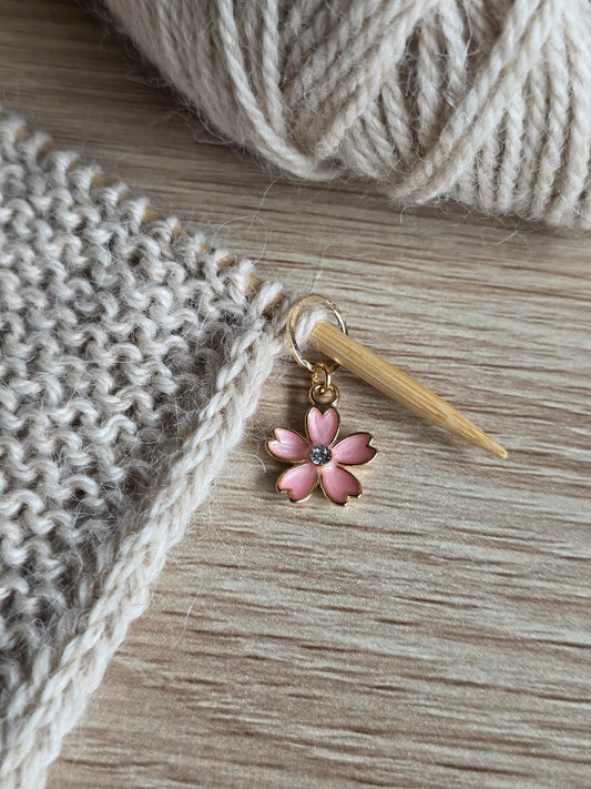 (VÅRNYHET) Rosa blomst med bling - Maskemarkør