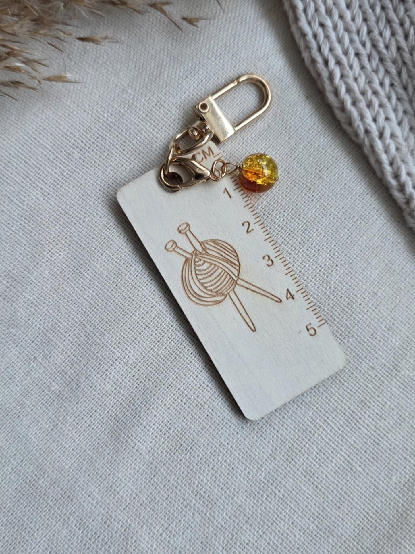 (NYHET) Nøkkelring med minilinjal og fremgangsmarkør