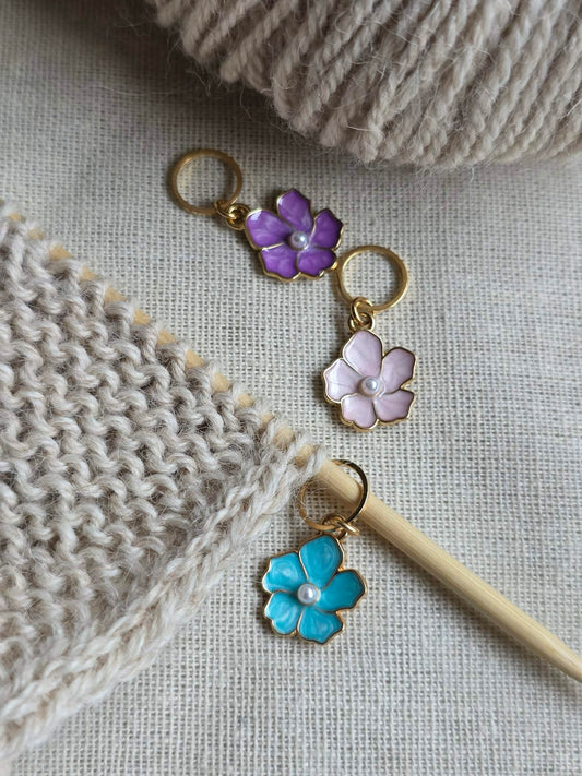 (VÅRNYHET) Blomst med perle - Maskemarkør